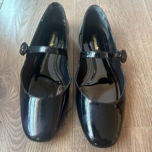 Larroude Black Patent Mary Janes - 8.5 Women's
